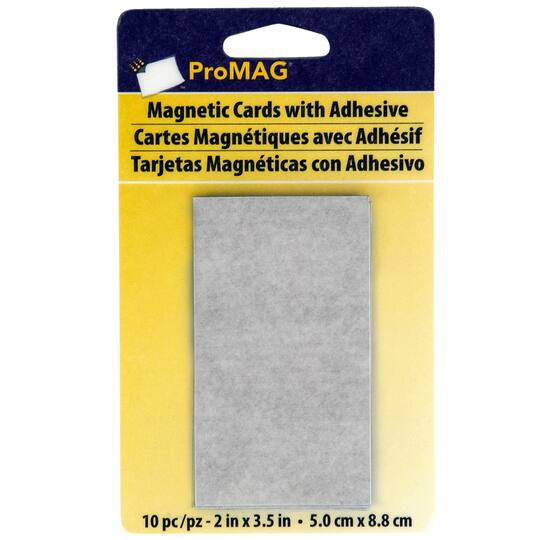 Pro Mag Magnetic Cards With Adhesive 2 X 3 5